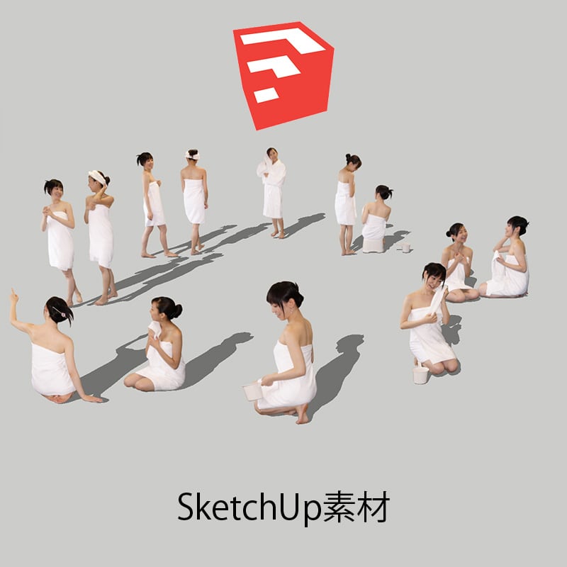 人物SketchUp 4p_set028 - 画像1