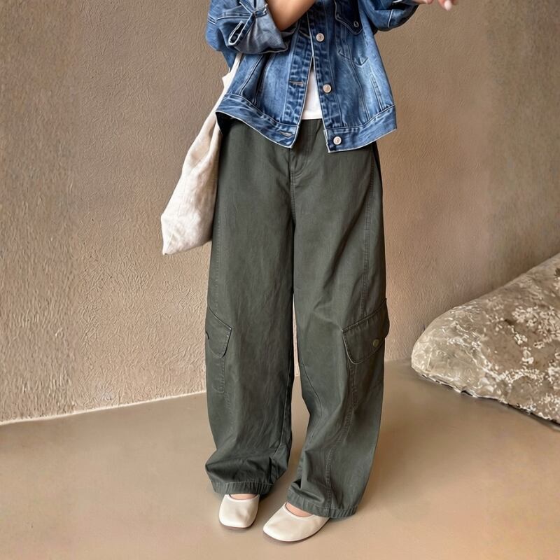 High-waisted straight-leg wide pants ◆2color 204741