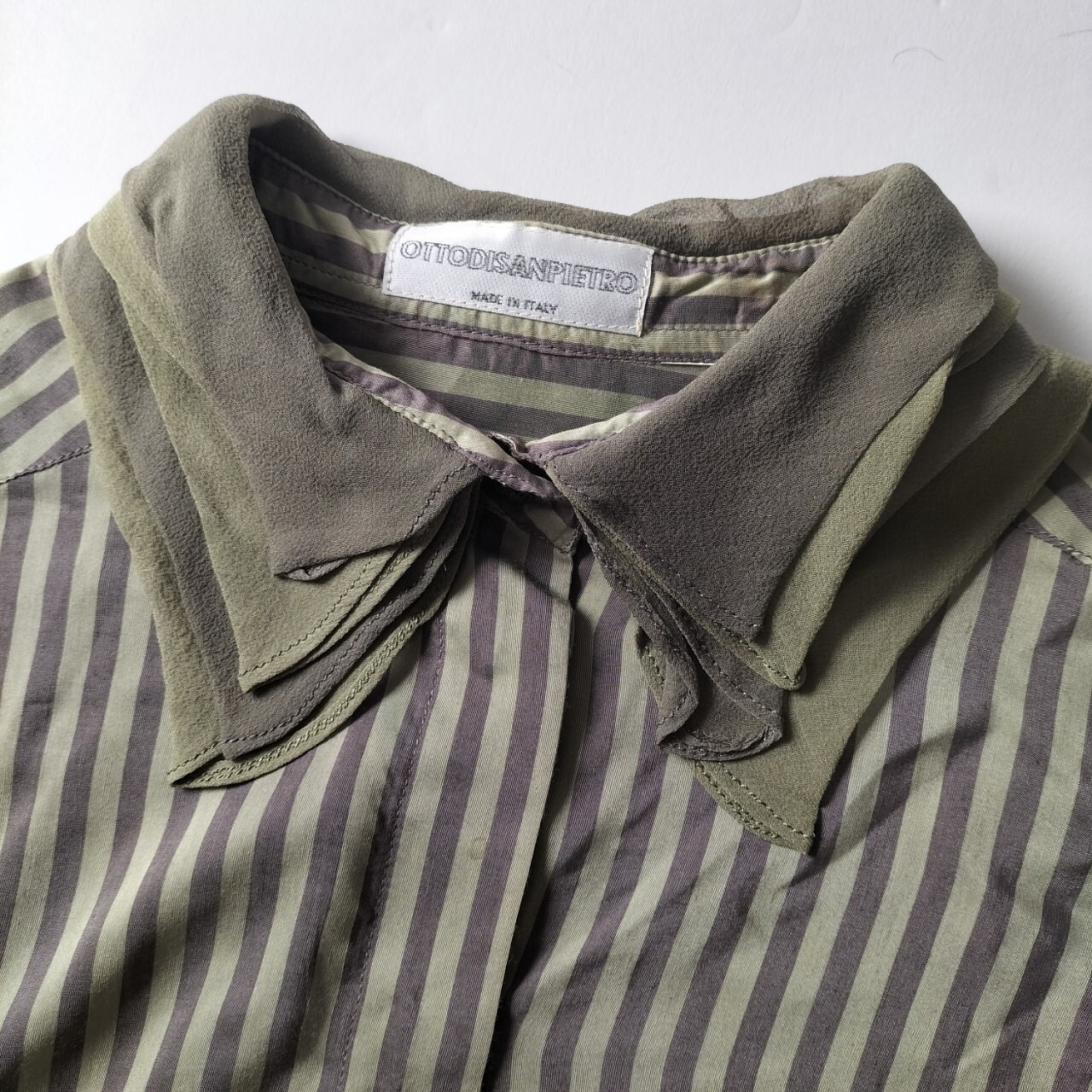 イタリア製 OTTODISANPIETRO ストライプ ブラウスシャツ