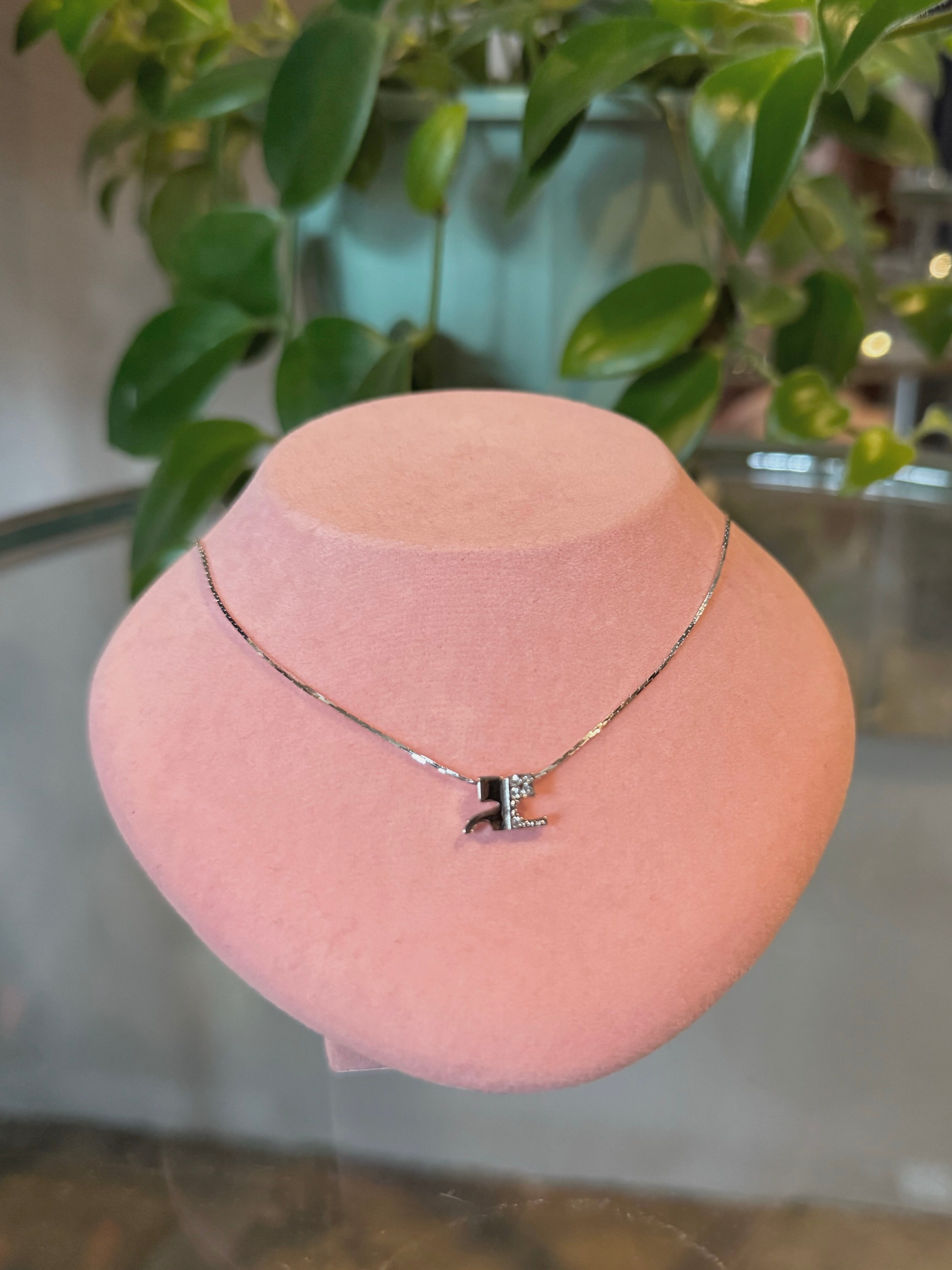 Courrèges kirakira logo silver necklace
