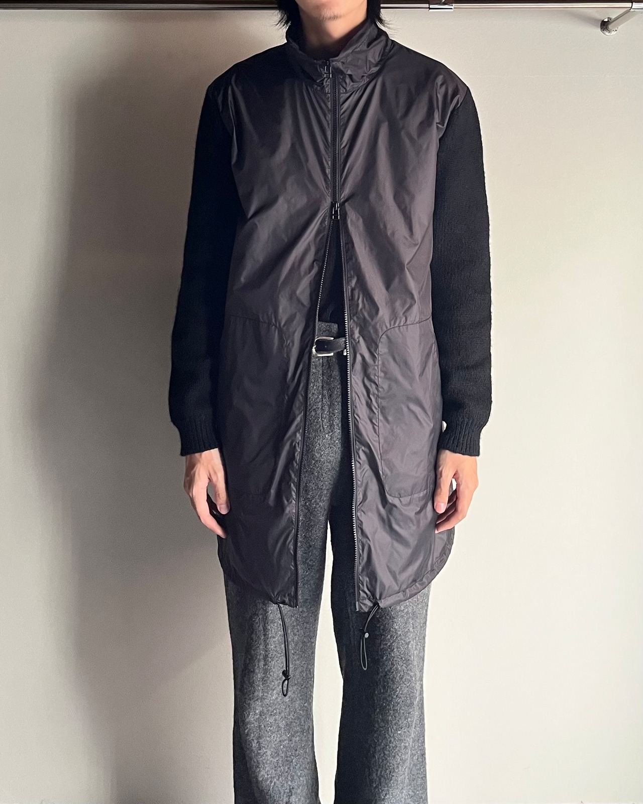【3.1 Pillip Lim】long length nylon wool switching coat