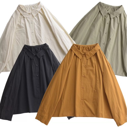 3色／コットンシャツブラウス ・9753