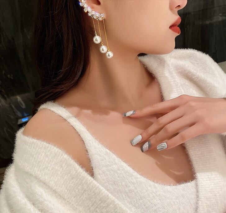 パール タッセルピアス 大人 おしゃれ かっこいい アジアン