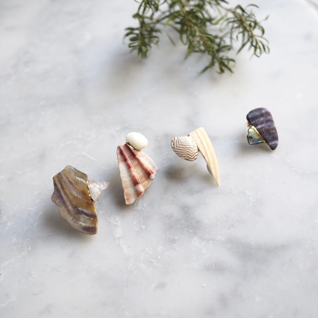 【み松】雨氣 貝繕いピアス他4点 雨氣／貝繕いピアス3 | ならまちミレー