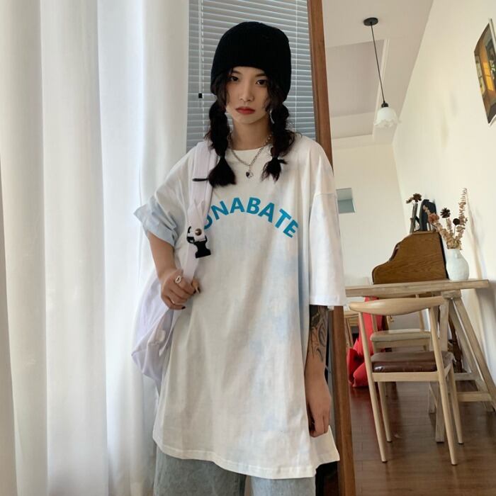 スタイルルーズレディースプリントTシャツ 大きめサイズ ケッペル773448769