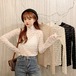 ✞ レースシャツブラウスウィンターソリッド カラースリム♡長袖スリーブメッシュトップス ロング 冬物 ソリッドカラー ✞ゴスロリ SM ミリ 甘ロリ クラロリ 和ロリ エレガント 黒ロリ 姫ロリ 華ロリ BB-BB8945673222