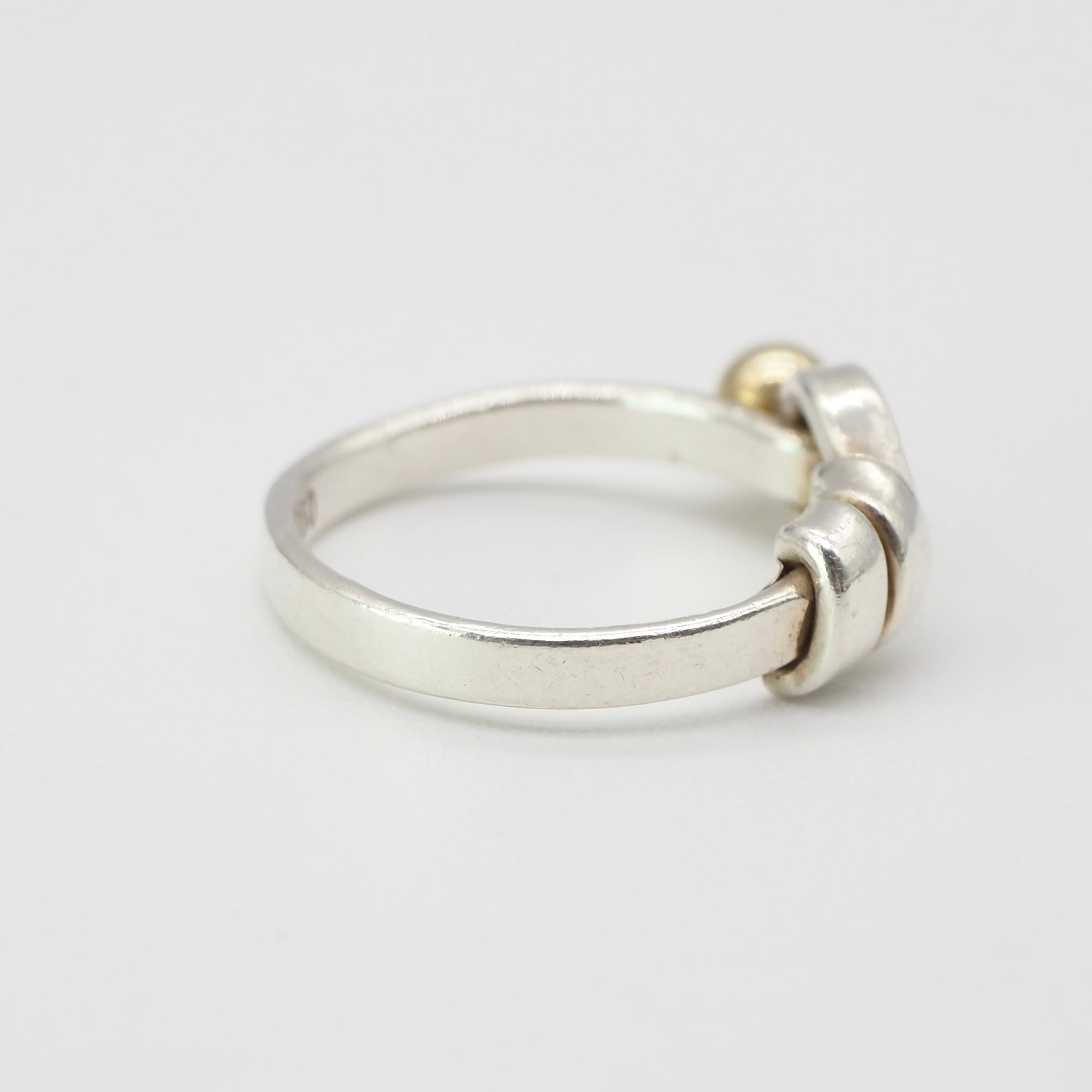 Tiffany&Co. 約8号 フック&アイ リング シルバー925 K18 ティファニー