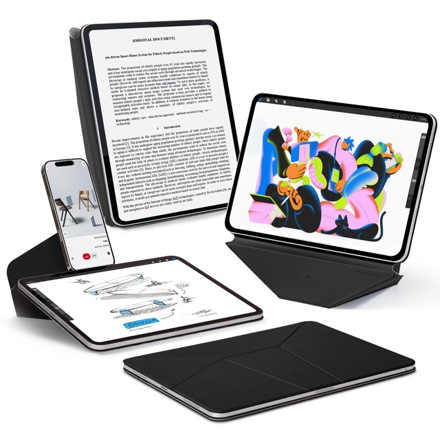 MOFT【公式直営店】ダイナミックフォリオ iPad mini7 ケース (第7世代、A17 Pro、2024) iPad mini6 ケース(第6世代、2021)対応 iPadスタンド 多角度調整 横置&縦置 強力マグネット タブレットスタンド 軽量 極薄 iPadカバー