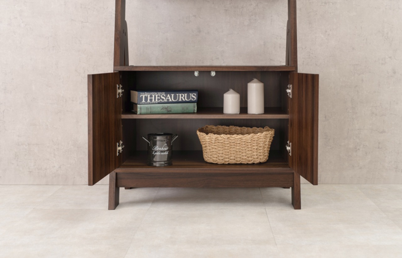 木目調ヘリンボーン 幅75cm キャビネット