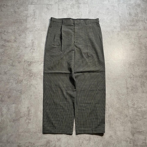 90s balenciaga バレンシアガ スラックス チェック【W35】