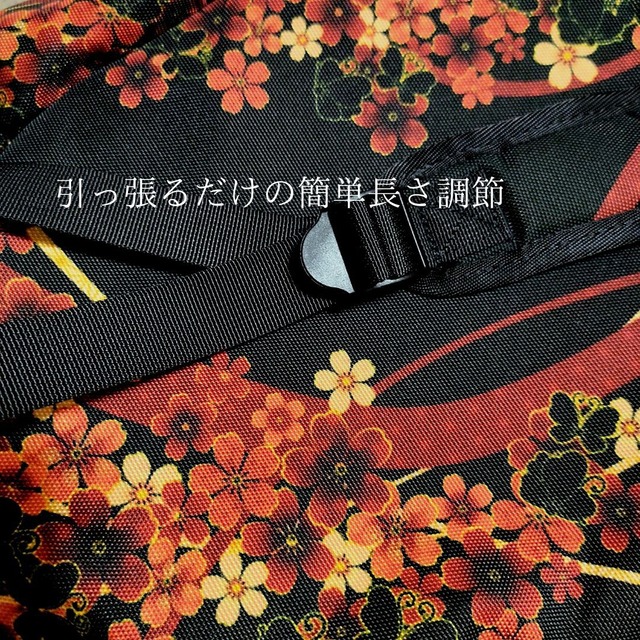 牡丹紋様　紅白　和柄ツインハンドルバックパック