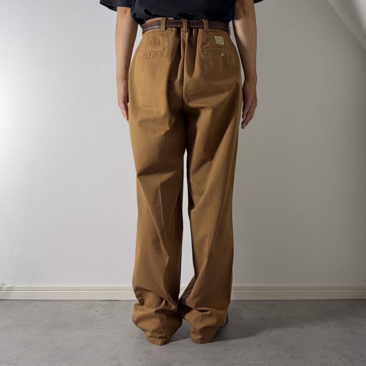 90s 初期型 USA製 Polo by Ralph Lauren POLO CHINO "No pleats" Tobacco Brown [W36L31相当] 古着 - 17
