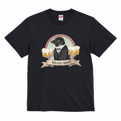 ビールぺんぎん　Tシャツ(ブラック)