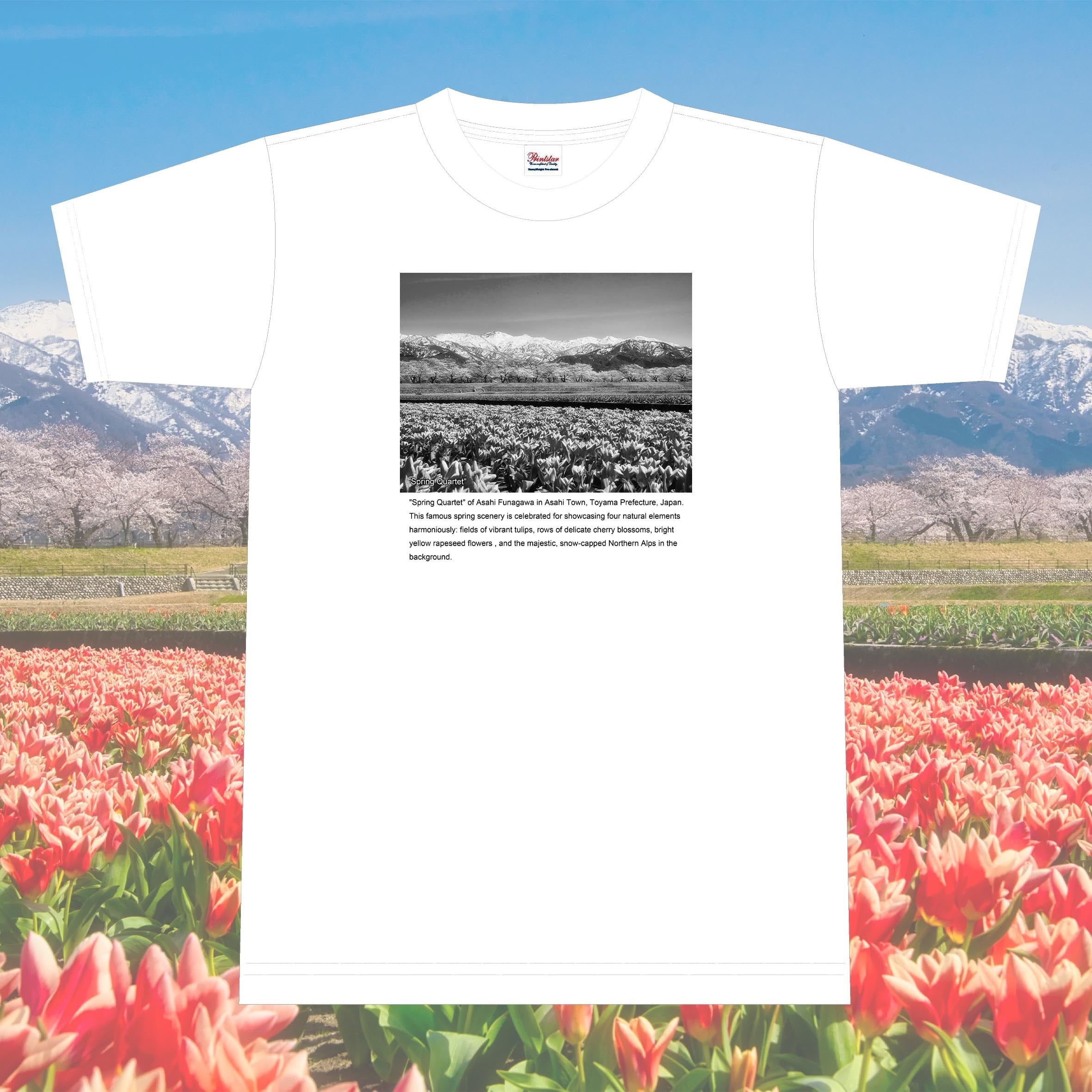 【富山百景シリーズ】Spring Quartet Tシャツ【朝日町】