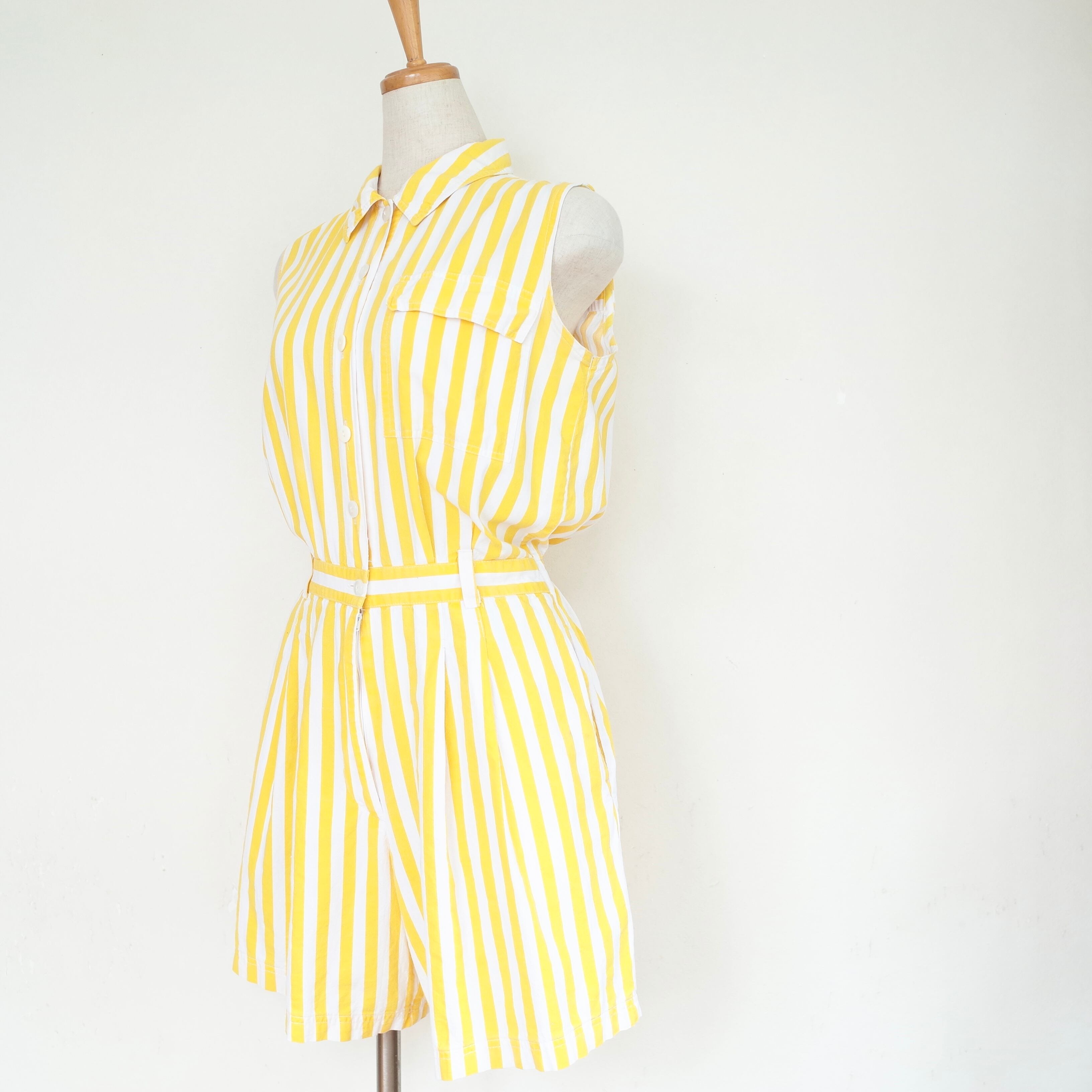 Yellow stripe salopette