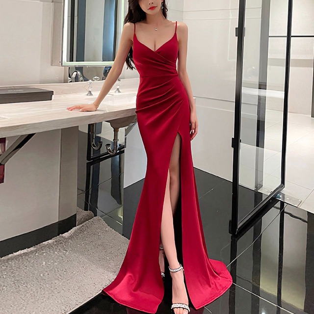 ロングドレス ～XL（3色） K1957