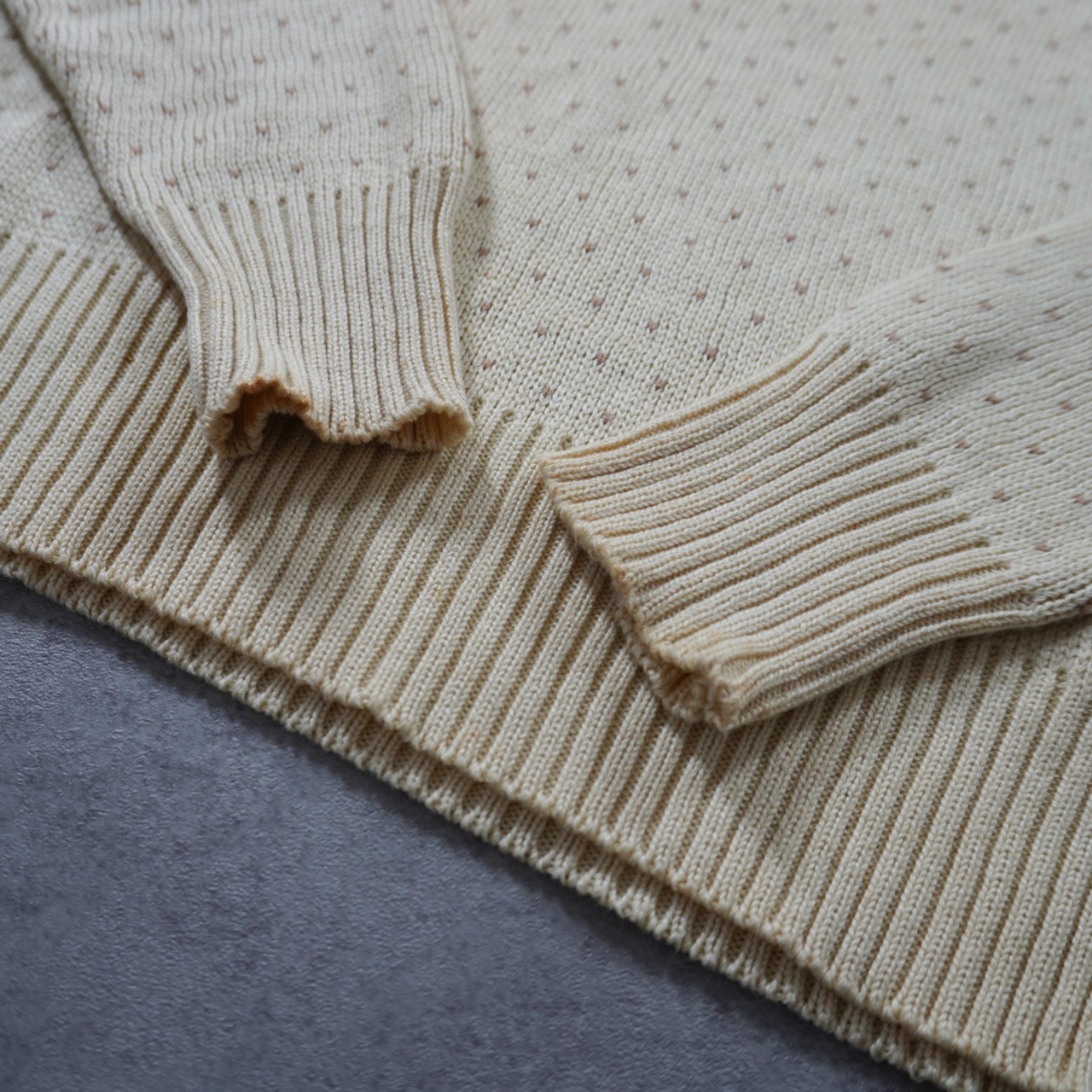 90s LANS'END Bird's-eye cotton sweater M 古着 - 7