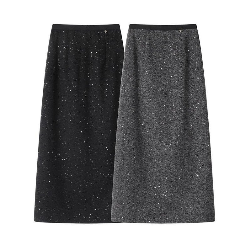 Glitter knit skirt (2color)