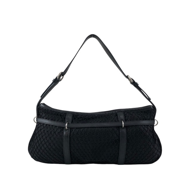 PRADA プラダ ショルダーバッグ ブラック トライアングルロゴ ナイロン メッシュ セミショルダーバッグ vintage ヴィンテージ オールド 7hmnip