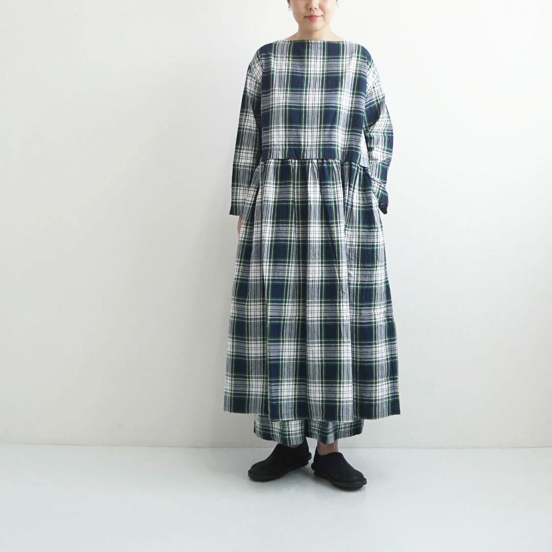 Ichiグリーンチェックワンピース Taibou ロングワンピース Watanegypt Tv