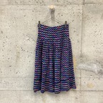 Multicolor x navy blue border skirt