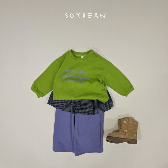 《送料無料》予約:チェックパンプキンワイドパンツ【soybean】※ジュニアサイズ