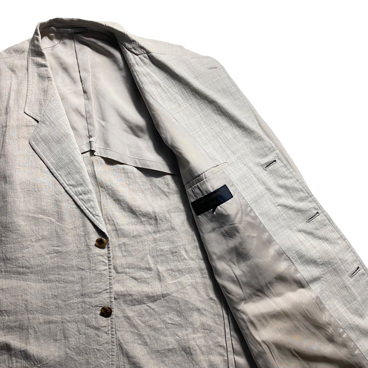 AD1995 COMME des GARCONS HOMME lapel switching linen tailored jacket