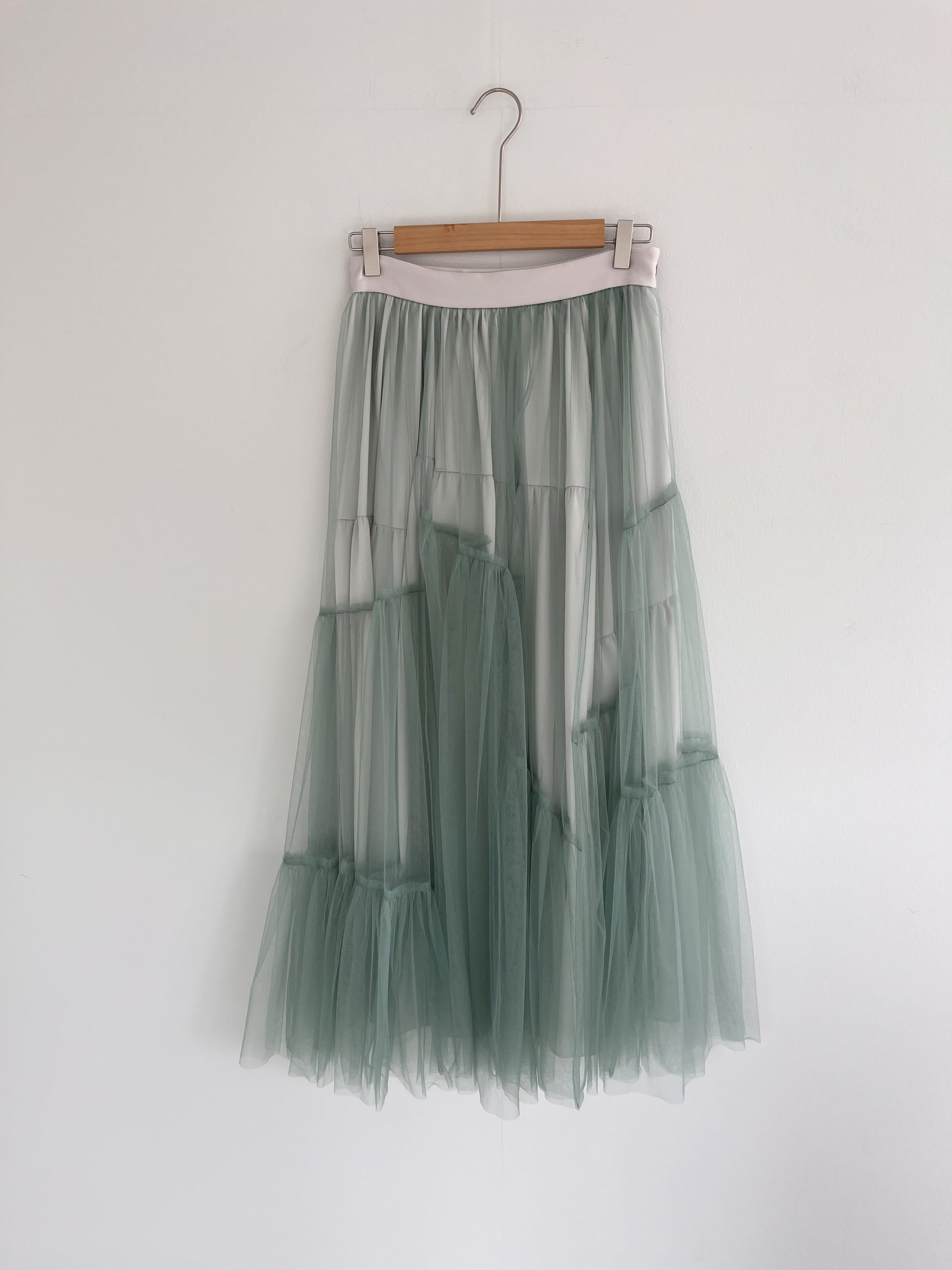 MURRAL Leaf vein tulle skirt