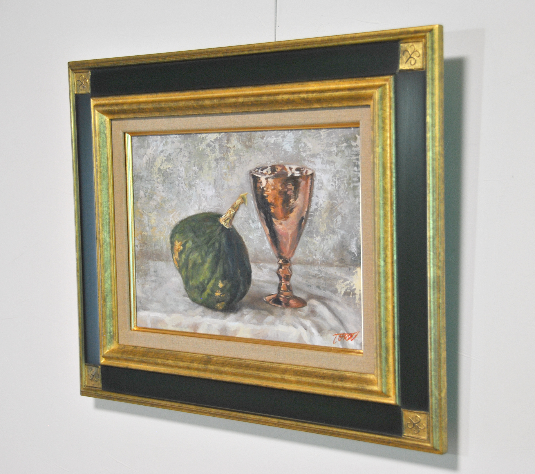 油彩画 F4号 「静物（カボチャとグラス）」 | toka718