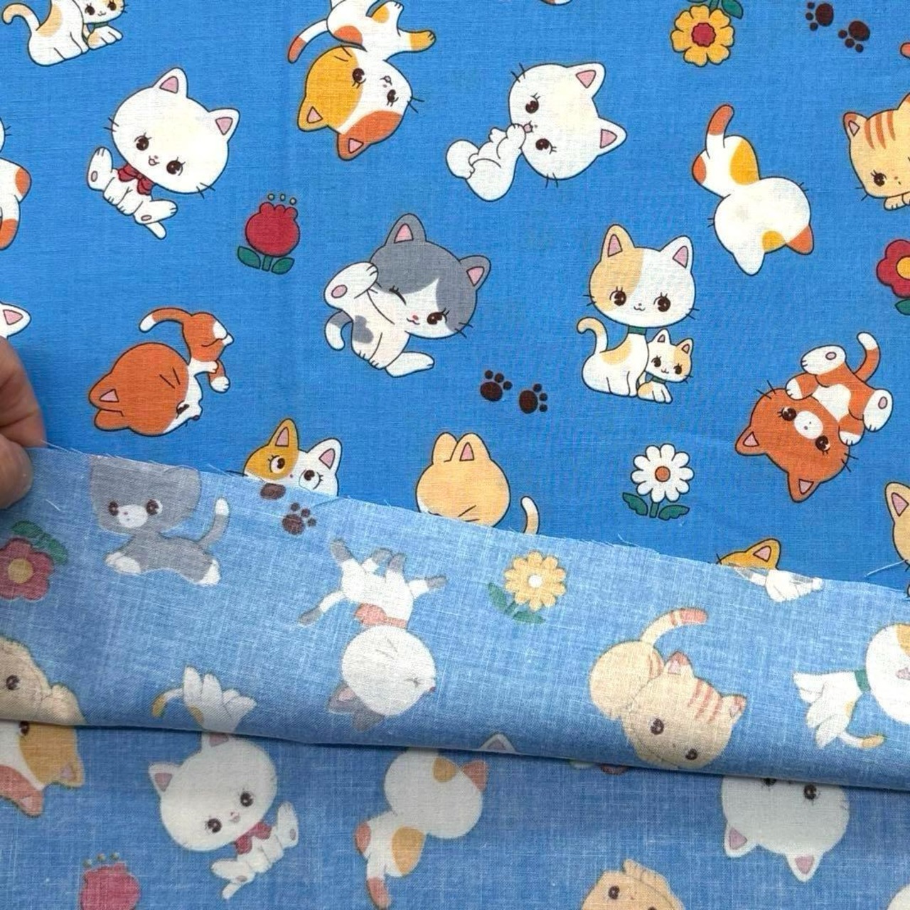 Cdr402-2◆1m◆SM◆綿100%シャーティング生地◆レトロネコ柄