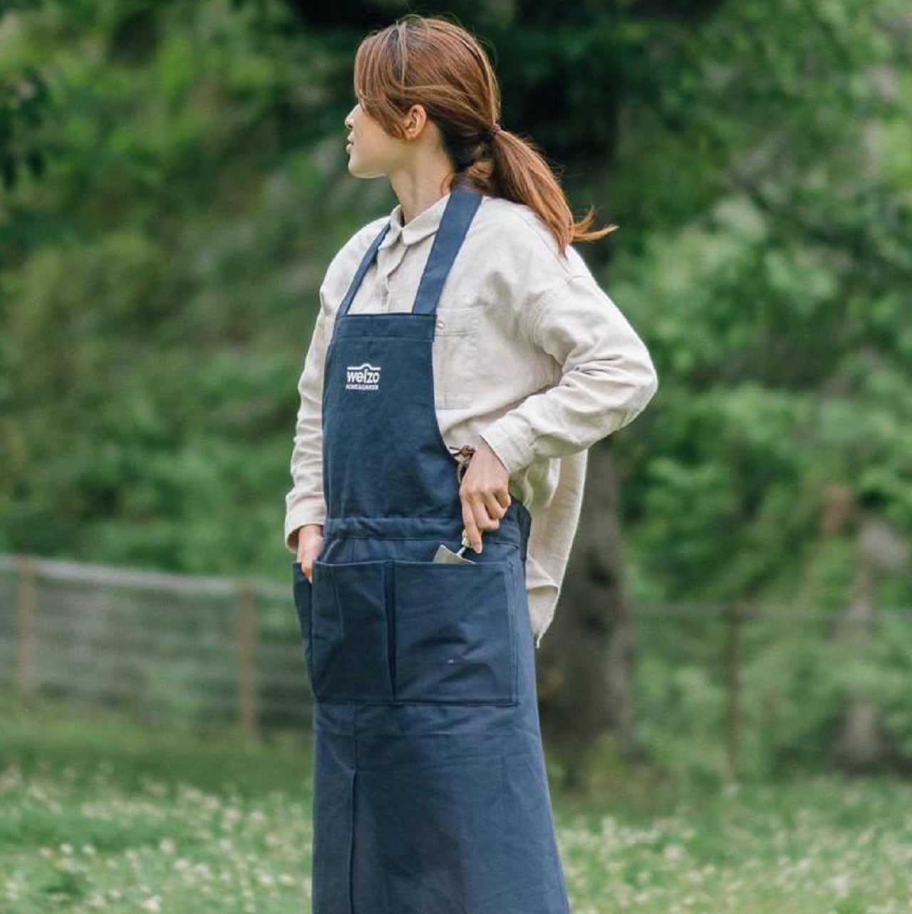 結ばなくていいガーデニングエプロン 送料無料 Dfshop