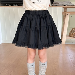 夏レース裾ピュアカラースカート