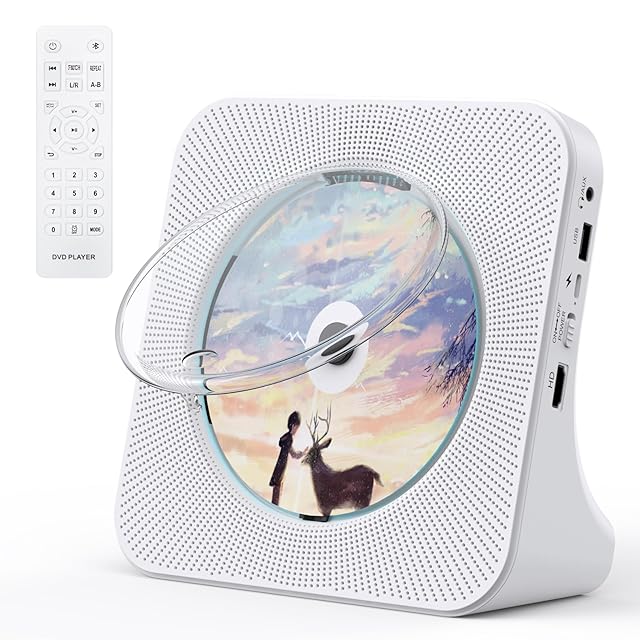 Gueray cdプレーヤー 卓上＆壁掛け式 Bluetooth受信/送信 1800mah充