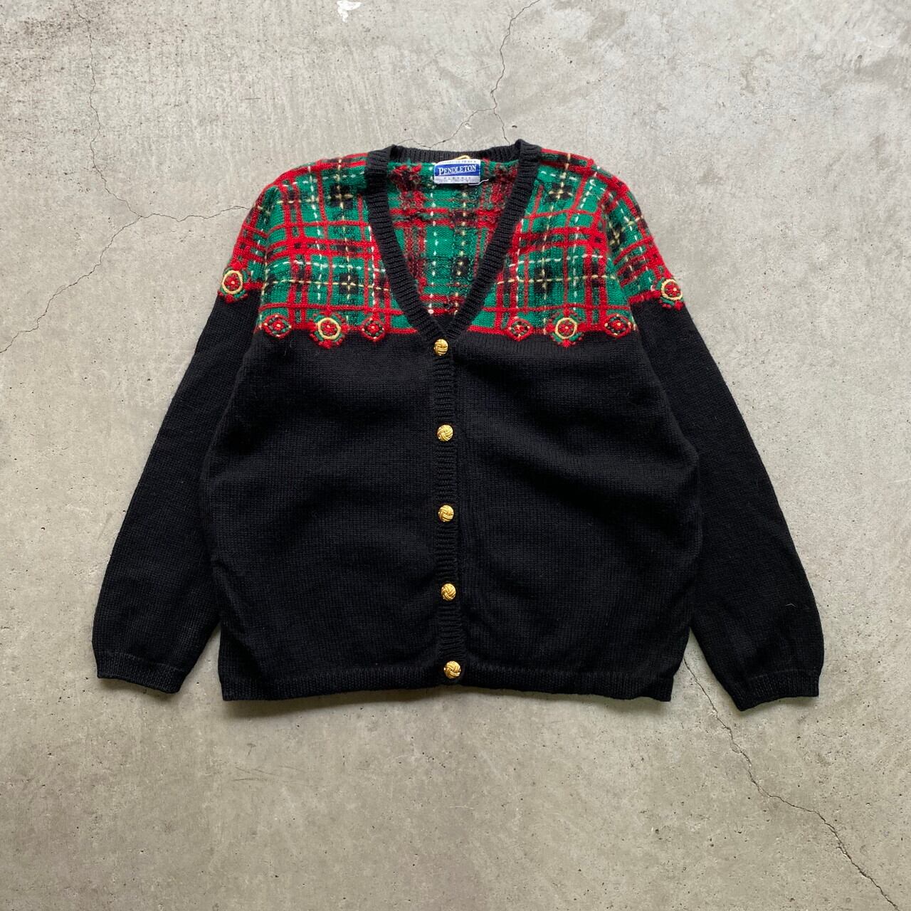 PENDLETON ペンドルトン タータンチェック柄 ウールニット ...