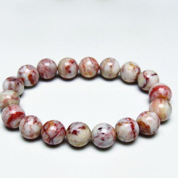 シナバーインクォーツ ブレスレット 11mm 一点物 メール便可 [M便 1/10] 111-44243