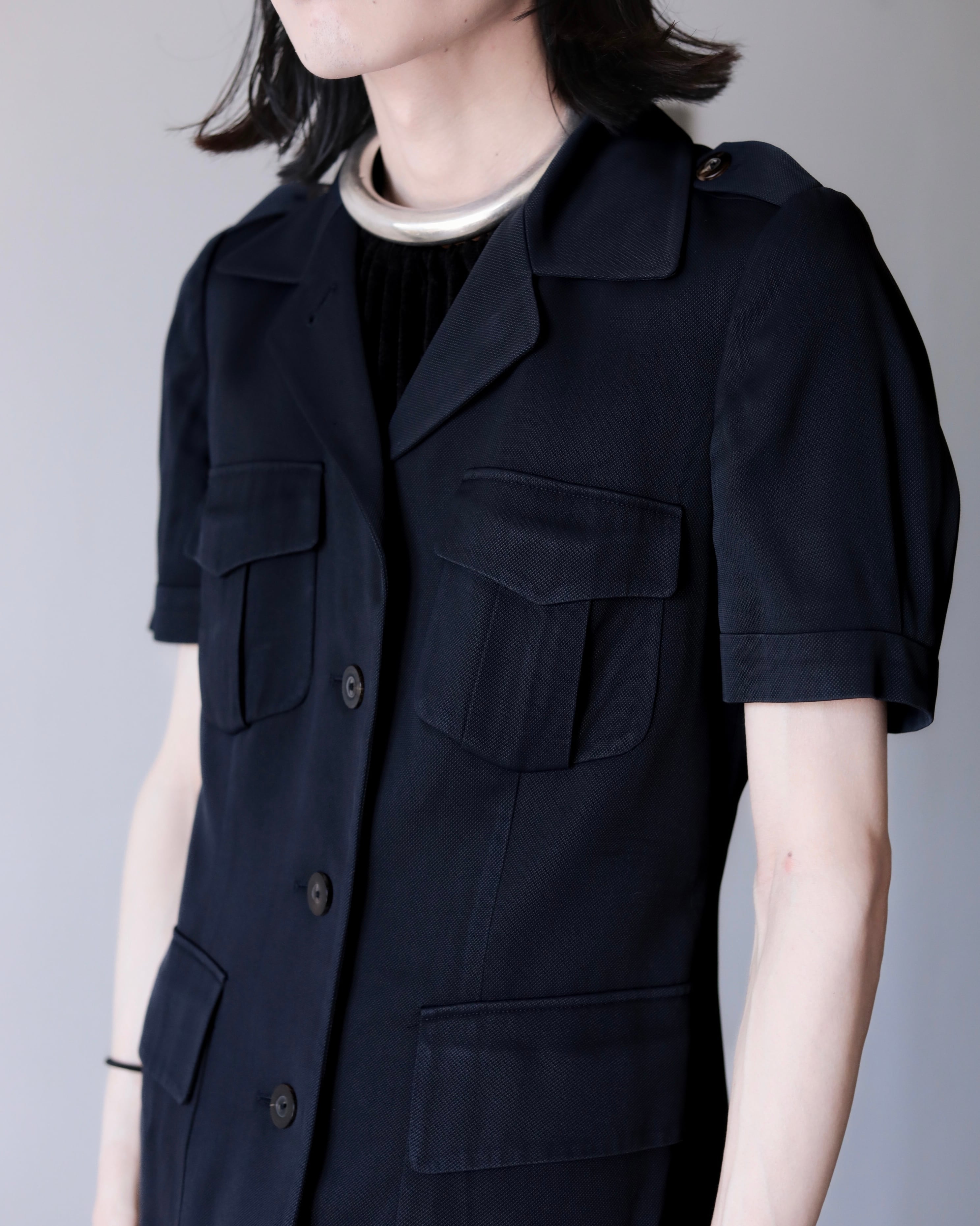 1980s JIL SANDER+ short sleeve safari design jacket Made In Italy
