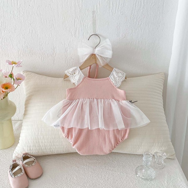 【BABY】チュールフリルリボンロンパース - 6