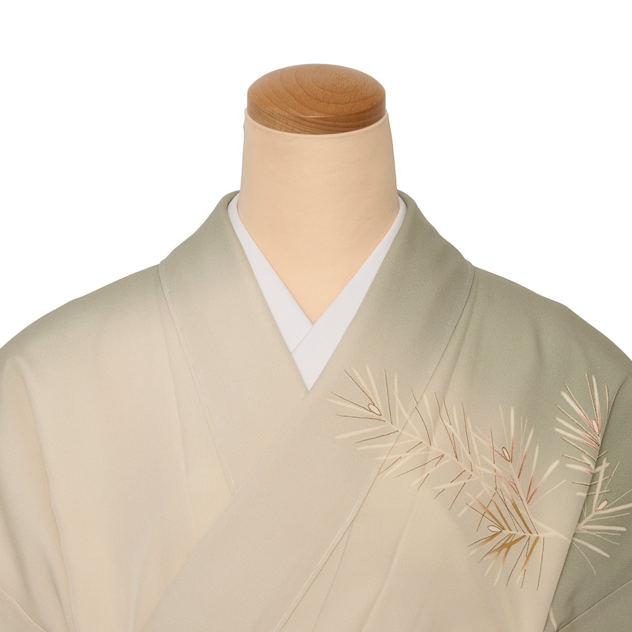 北出与三郎 暈し染に松の模様 手描友禅訪問着 袷着物【未着用品
