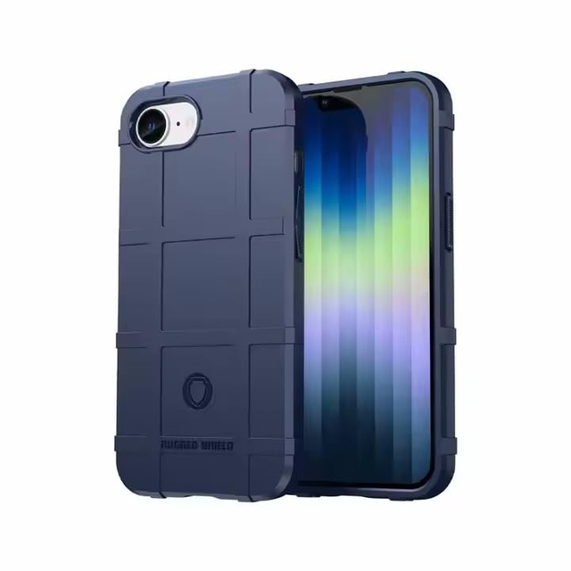 RUGGED SHIELD iPhone 用ケース 耐衝撃ケース TPU (ネイビー, iPhone 17e/16e)