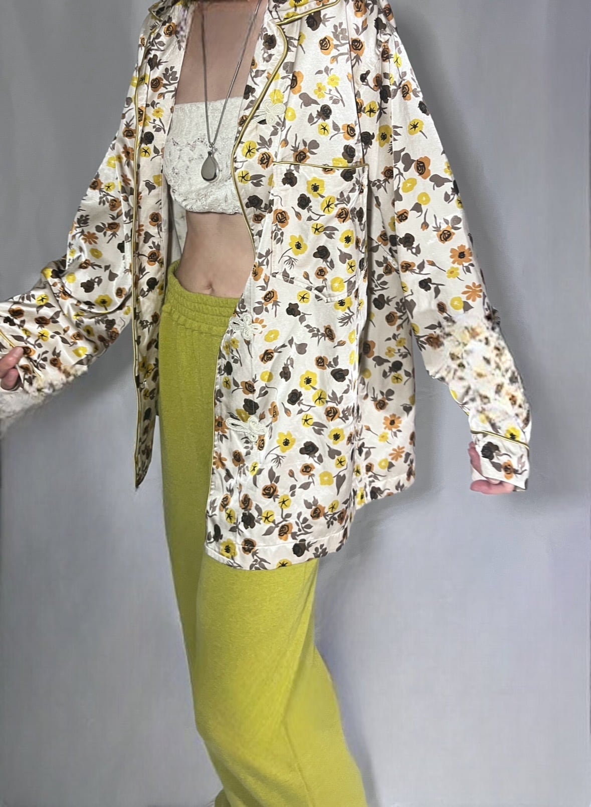 FUMIKA UCHIDA [FLOWER PRINTED OPEN-COLLARED SHIRT] | LILLY