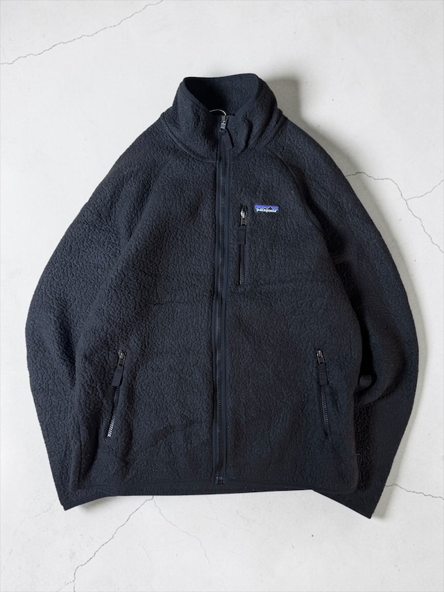 Patagonia Black High Pile Retro Pile Full Zip Fleece Jacket with Chest Zip Pocket L