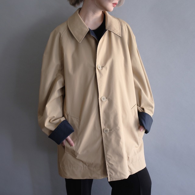 2-way reversible design shop coat