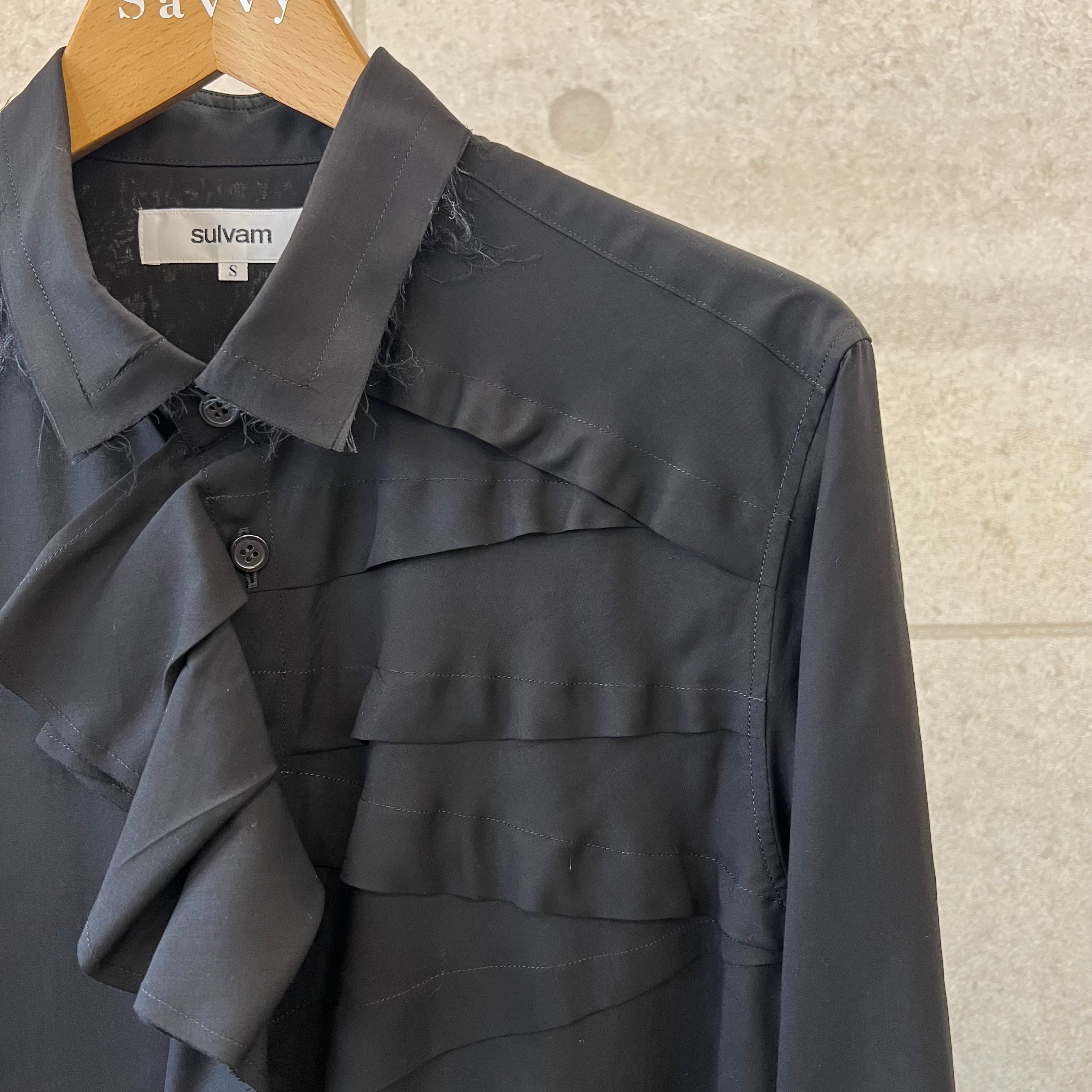 ユ*ス様 sulvam 黒 レーヨンシャツ Sサイズ sulvam – 左前タックレーヨンシャツ (BLACK) | Savvy（大分市セレクト