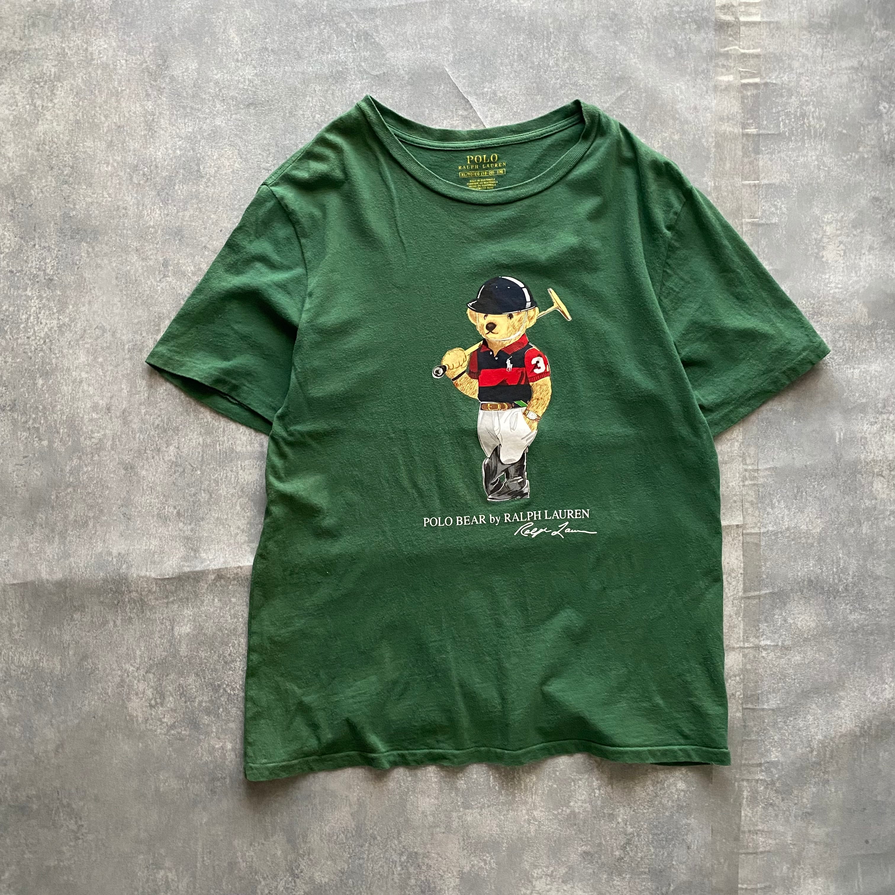 XLサイズ】ラルフローレン ポロベア プリントロゴ グリーン Tシャツ ...