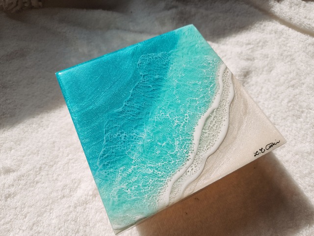 195.オーシャンレジンアート 正方形パネル