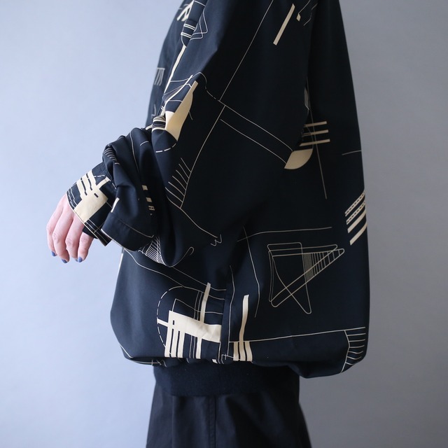 geometry art pattern over silhouette shirt pullover