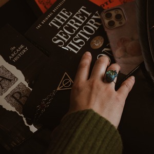 Mermaid's tear and heart  ring