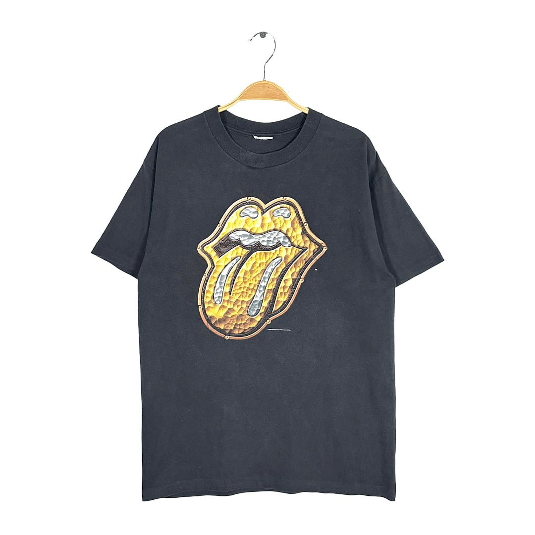 90s ローリングストーンズ 金ベロ USA製 ヴィンテージ Tシャツ ゴールデンリップ ROLLING STONES シングルステッチ サイズXL相当 AA0050