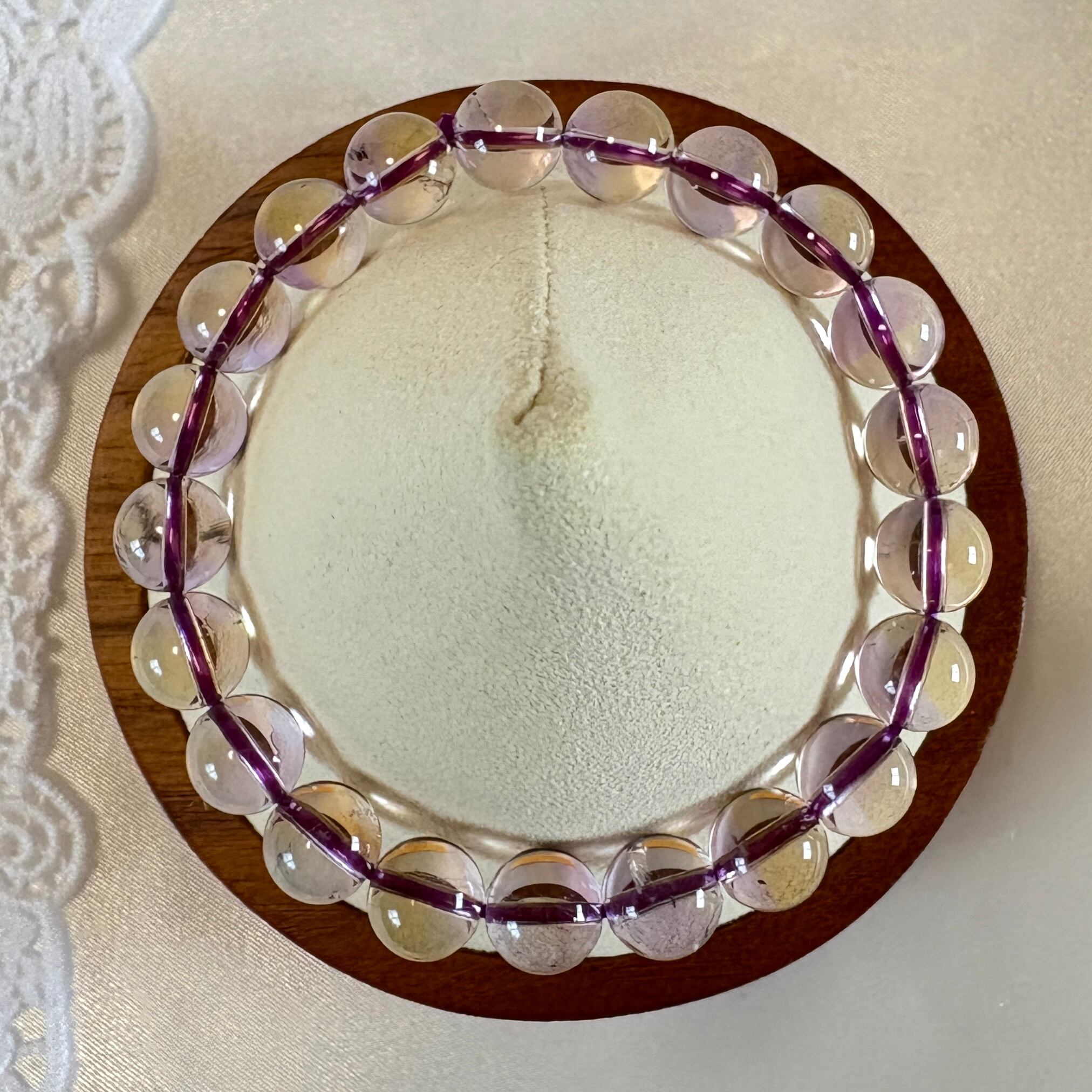 ✨透明感あふれるボリビア産アメトリン 8.5㎜珠ブレスレット|調和と繁栄をもたらす天然石(一点もの・内周15㎝)