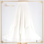 社交ダンス 衣装 スタンダード スカート レッスンウェア レディース Papillon ホワイト系 白 無地 フォーマル 練習着 シンプル ラウンドネック 丈長め フレアスカート ひらひら スカート単品 白スカート フォーマル練習 ダンスレッスン ダンス衣装 スタンダード用 ウエスト調整 きれいめ 清楚 無地シンプル ポリエステル 伸縮性 ポケットなし ファスナー ペチコート風 シワになりにくい ヨーロピアン ダンス ウェア 婦人用 レディース用 白コーデ 上品 エレガント コーデ映え コーラス 文化祭